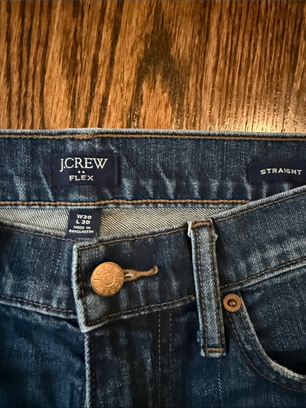 J. Crew Men's Slim Straight Jeans in Medium Blue Wash 30W x 30L